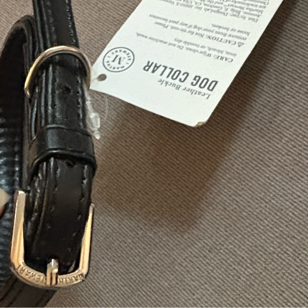 NWT Lot of 2x [Martha Stewart] Black Leather Dog/Cat Collar & Nylon Leash XS - Picture 5 of 11